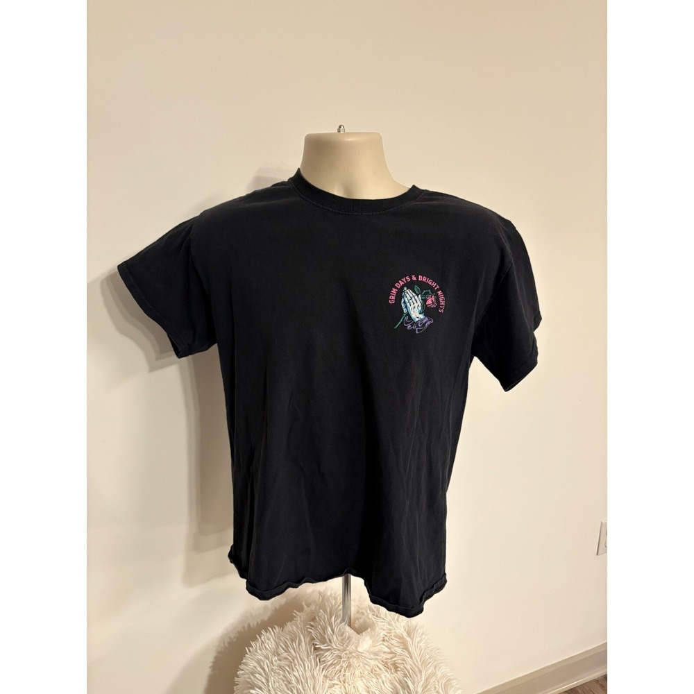 GRIM DAYS‎ T SHIRT MENS SIZE MEDIUM BLACK GRIM DAYS AND BRIGHT NIGHTS